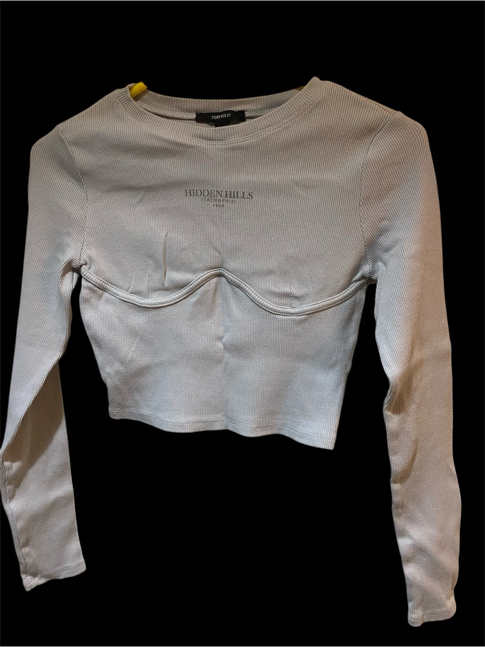 Forever 21 Hidden Hills Pale purple Long-Sleeve Crop Top size small